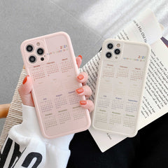 2021 calendar silicone phone case for iphone 12 mini x xs max xr 7 8 plus 11 pro max number cover capa shell fundas conque