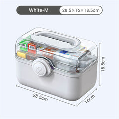 3 Tiers Plastic First Aid Kit Medicine Box Folding Portable Storage Family Emergency Kit Drawer Organizer for Home Car Accessory