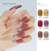 MAYCHAO 2pcs /set rainbow Cat Eye Magnetic Gel Nail Polish 7.3ML Semi Permanent Glitter Beauty Sparkling Soak Off UV Gel Varnish