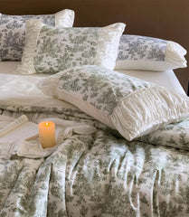 YICKYUE - Romantic fairyfair pastoral flower beding set,full queen king green blue red home textile flat sheet pillow case duvet cover