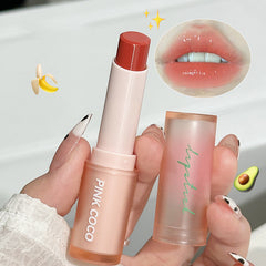 YICKYUE - Moisturizing Tea Red Jelly Lipstick Waterproof Non-stick Cup Mirror Water Solid Lip Gloss Clear Lasting Lipstick Makeup Cosmetic