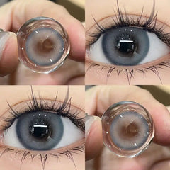 YICKYUE - 2pcs Brown Color Nature Contact Lenses With Myopia Degree-0.00~ -8.00 Gray Black Beauty Pupil Makeup Eye Free Shipping