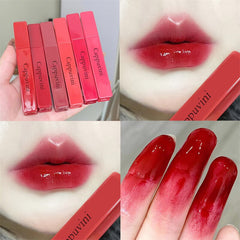 Yickyue Mirror Lip Gloss Fashionable Red Square Tube Lipgloss Moisturizing Sexy Red Liquid Lipstick Long Lasting Lip Makeup Cosmetics