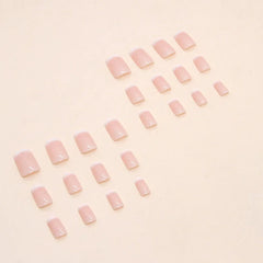 YICKYUE 24PCS Short Press On Nails Square Pink High saturation Nails Press On Nails Full Cover Fake Nail Set Fingertip French