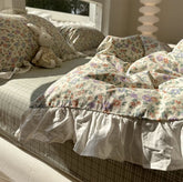 YICKYUE - Romantic fairyfair pastoral flower bedding set girl,twin full queen floral cotton home textile bed sheet pillow case quilt cover