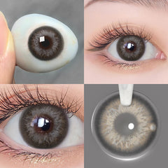 YICKYUE Iris Color Contact Lenses Vanilla Brown & Choco Gray Inspired Circle Lenses 1 Pair 6 Months