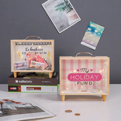 Wooden Money Bank Cash Boxes Piggy Banks Home Decor Kids Gift Money Boxes Pocket Money Storage Box Room Decoration Display Case