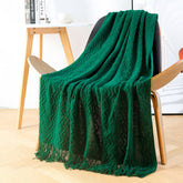 Solid Color Blanket Nordic Knitted Sofa Cover Home Decorate Bedsheet Throw Blanket Cashmer Green Tapestry for Autumn Winter