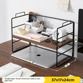 Simple Bookshelf and Storage Shelf Office Desk Surface Panel Storage Rack Small Multi-Layer Iron Desk Organizer Bookcase