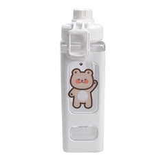 Kawaii Bear Water Bottle With Straw For Girls Children Cute Plastic School Drinking Bottle Juice Tea Cups BPA Free 700/900ml