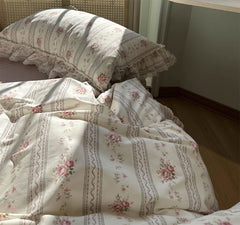 YICKYUE - Classic sweet pastoral flower bedding set,twin full queen king rustic retro cotton home textile bed sheet pillowcase quilt cover