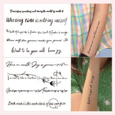 YICKYUE - 2Pcs Inspirational English Letter Tattoo Sticker Temporary Waterproof Body Art English Alphabet Juice Ink Fake Tattoo for Woman