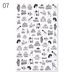 1 Sheet Valentine's Day Love Heart Designs 3D Nail Sticker Black Snake Adhesive Transfer Decals Nail Art DIY Decorations Fashion