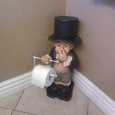 YICKYUE - Creative Spoof Paper Holder Statue Cute Funny Decorative Resin Butler Shape Tissue Stand Rack Sculpture for Toilet Decoration