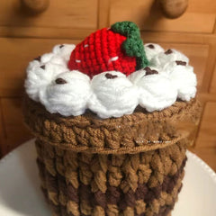 YICKYUE - Strawberries Cake Storage Box for Girlfriend Hand-Woven Cartoon Cute Homemade