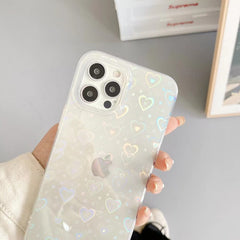 Gradient Laser Love Heart Case For Xiaomi Redmi Note 10 Pro 11 8 9 Pro 8T 9S 10S 9A 9C 10 Case Poco F3 X3 NFC M3 M4 Pro Cover