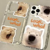 YICKYUE - Korean Cartoon Dog Cute Cat Phone Case For iPhone 14 Pro Case for iPhone 13 11 15 12 Pro XS Max XR X 6 6s 7 8 Plus SE Soft Cover