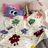 YICKYUE - Ins Korean Fresh Double Sided Plush Blanket Sofa Decoration Blanket Skin Friendly Coral Plush Double Cool Blanket For Summer