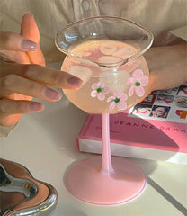 YICKYUE - Creative Transparent Glass Goblet, High Borosilicate Glass, Cute Fun Decoration, Simple Flower Glasses