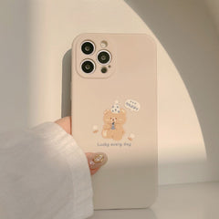 Birthday happy bear cute bears cartoon phone case for iphone 13 11 12 mini pro max x xr xs max 7 8 plus silicone shockproof capa