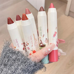 YICKYUE - 6 Colors Cute Bear Crayon Lipstick Moisturizing Lip Gloss Waterproof Long Lasting Lip Makeup Sexy Silky Glitter Lipstick Makeup