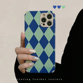 Diamond lattice soft silicone leather soft silicone phone case for iphone 7 8 plus 11 12 13 mini pro max xsmax x xr shockproof