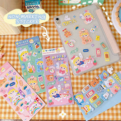 W&G Korea Ins Cute Bear Hand Account Stickers Kawaii Mobile Phone Ornamants Fun Stickers Water Cup Decoration Sealing Stickers
