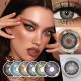 YICKYUE - 1 Pair Colored Contact Lenses for Eyes Blue Lenses Lens Gray Contacts Green Eye Natural Lenses Fashion Lens Beauty