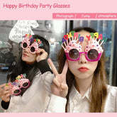 Birthday Glasses Sweet Cream Cake Eyeglasses Celebrate Happy Birthday Party Novel Funny Sunglasses for Kids Boy Girls Adult