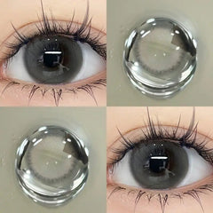 YICKYUE - 1 Pair Korean Pink Lenses Colored Contact Lenses with Degree Myopia Lenses Natural Fashion Lenses New Free Shipping