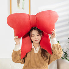 YICKYUE - Bow Shape Throw Pillow Cute Soft Sofa Cushion Back Support Stuffed Toy for Bedroom Couch Office Home Decoration