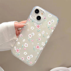 YICKYUE - Transparent Floral Flower Phone Case For iPhone 15 Pro Case iPhone 11 12 13 14 Pro Max 15 Plus 13 12 Mini Clear Soft Cover Coque
