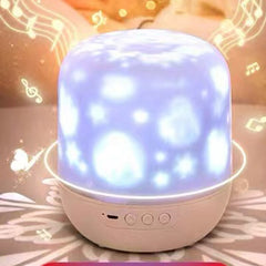 Starry sky projector night light bedroom bedside gift creative romantic rotating bluetooth audio remote control dream girl lamp