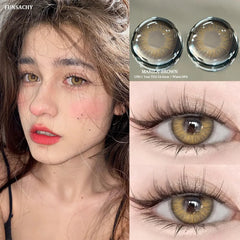 YICKYUE - 1 Pair Colored Contact Lenses for Eyes Natural Brown Lenses Beauty Fashion Red Lense Blue Lenses Green Eye Contact
