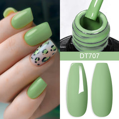 YICKYUE - 7.3ml Avocado Color Nail Gel Polish Semi Permanent DIY Nail Supplies Manicure Gel Varnish Soak Off Base Top Coat