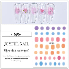 Blush Design 3D Nail Sticker Pink Blue Heart Love Stickers Peach Pattern Trasnfer Decals Sliders Nail Art Decoration Wrap Tools