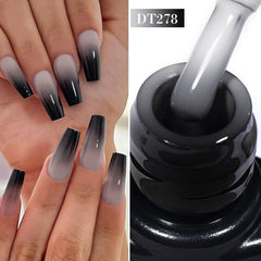YICKYUE - 7ml Thermal Gel Nail Polish Sparkly Glitter 3 Layers Color Changing Gel Soak Off UV Painting Varnish Nail Art Design