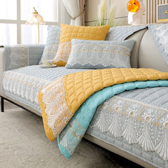 Autumn Winter Plush Sofa Covers Soft Peony Couch Cover Sofa Towel Sofa Cushion Continental Solid Color Sofa Towel Seat Cover