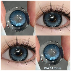 YICKYUE - 1 Pair(2pcs) Myopia Contact Lenses for Eyes Pupils Prescription Lenses With Diopters Fashion Blue Green Eye Color Lenses
