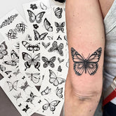 YICKYUE - 30pcs/set Temporary Tattoo Sticker Waterproof Flash Water Transfer 3D Butterfly Tatoo Arm Leg Fake Tattoo Women Men Body Art