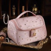 YICKYUE - Cosmetic Bag Travel Set Makeup Organizer Women Toiletry Bag Velvet Big Capacity Luxury Storage Bag Pink Blue Makeup Pouch