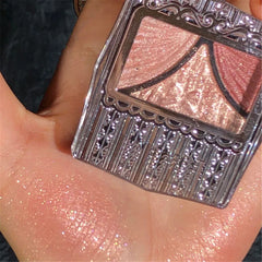 YICKYUE - Three-color Pearly Eyeshadow Palette Bright Matte Shimmer Crystal Bow Tie Glitter Eyeshadow Waterproof Lasting Pigment Makeup