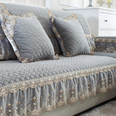 Four Seasons Jacquard Craft Luxury Atmosphere Sofa Cushion Lace Delicate Elegant Non-Slip Sofa Cover Living Room Cushion 1 piece