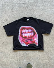 Hearujoy Y2k Streetwear Trendy Big Mouth Graphic Print Oversized T-Shirt Women's Fashion Round Neck Loose Versatile Casual Short Sleeve