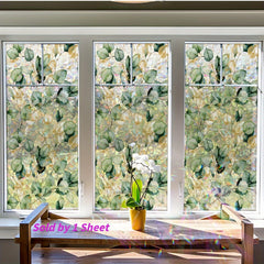 YICKYUE - Rainbow Leaf Privacy Window Film - Double-Sided, Static Cling, Removable, Mildew Proof PVC, Nature-Inspired Design for Home & Office, 1 Sheet