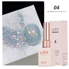 YICKYUE - 15ml Pink Glitter Aurora Gel Polish Opal Nail Glitter Gel UV Soak Off Varnish Sparking Semi-permanent Nail Art Manicure Gel