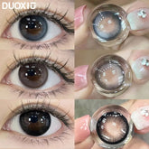 YICKYUE - 2pcs Color Contact Lenses With Myopia Diopter-0.00~ -8.00 Blue Nature Beauty Pupil Makeup Blue Gray Eye Free Shipping