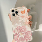 Retro big flower soft silicone 3d leather phone case for iphone 11 pro max 12 mini 7 8 plus x xr xs max cute conque shell funda