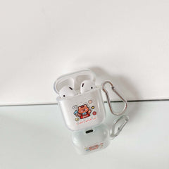 Rebellious bear earphone case soft silicone cover key chain headphone capa for apple airpod 3 pro 2/1 wireless charging box