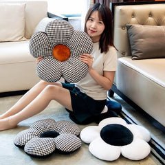 YICKYUE - Grid Cushion Black School Dormitory Children's Room Kindergarten Bedroom Car Decoration Sofa Chair Stool Office Fart Cushion